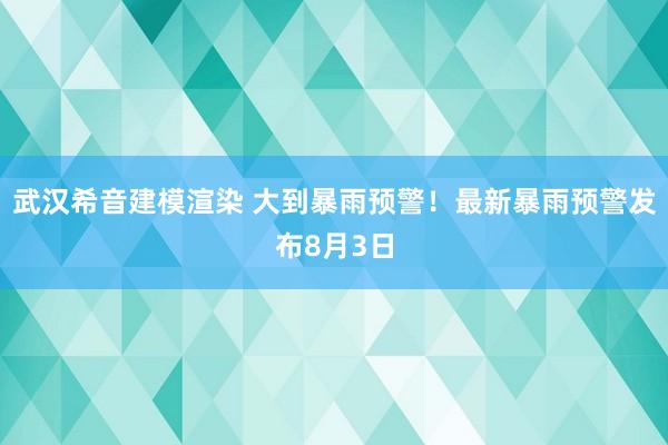 武汉希音建模渲染 大到暴雨预警！最新暴雨预警发布8月3日